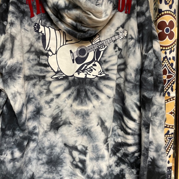 MEN'/WOMANS TRUE RELIGION BUDDHA TIE DYE PULLOVER HOODIE  DRK BLUE & WHITEW - Picture 4 of 4